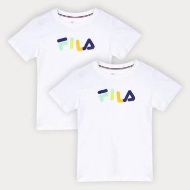 Imagem de Kit Camiseta Infantil Fila Letter 2 Peças