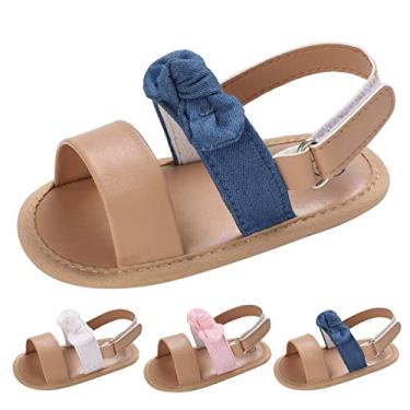 Imagem de Sandálias infantis para meninas primavera e verão sapatos infantis meninos e meninas sandálias chinelos infantil menina tamanho 4, Azul, 12-18 Months Infant