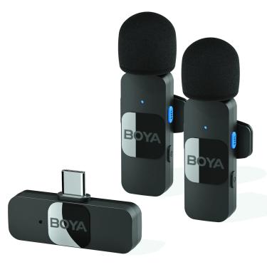 Imagem de Boya-BY-V1 Sistema de Microfone Sem Fio  1-Gatilho-1  2.4G  Clip-on  Microfone de Lapela  Par