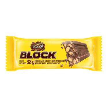Imagem de Chocolate Arcor Block Ao Leite com Amendoim 38g