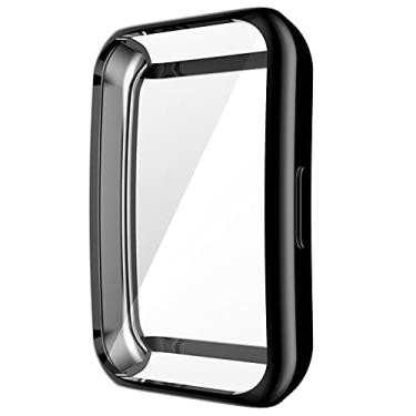 Imagem de LOKEKE Capa protetora compatível com Huawei Band 6 Pro, capa protetora de TPU de cobertura total para Huawei Band 6 Pro/Honor Band 6 (TPU preto)