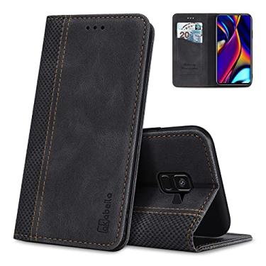Imagem de AKABEILA Capa carteira para Samsung A8 Plus 2018, suporte para cartão de crédito, fecho magnético, couro PU, à prova de choque, flip book capa de telefone macia para Samsung Galaxy A730, capa de 6 polegadas