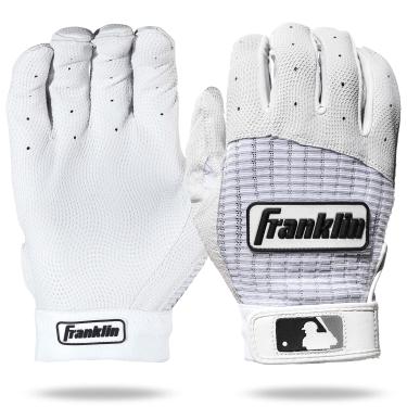 Imagem de Franklin Sports Luvas de rebatedor - Pro Classic Adulto + Par de luvas de rebatedor juvenil - Par de beisebol + softbol - Pérola/Branco - Adulto GG