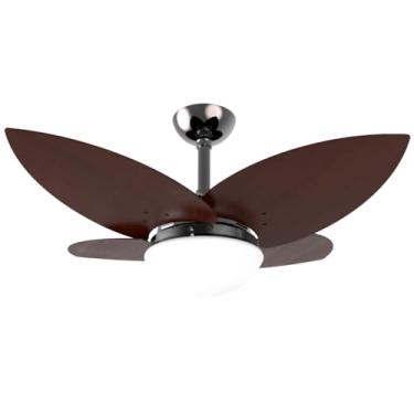 Imagem de Ventilador De Teto Lótus 1025 Com 4 Pás Mdf Luxo Marca Infinity (220v, FUMÊ COM PÁS TABACO)