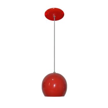Imagem de Luminaria pendente modelo bolinha 15cm x 14cm - ideal para bancada, balcao, area gourmet (Vermelho)