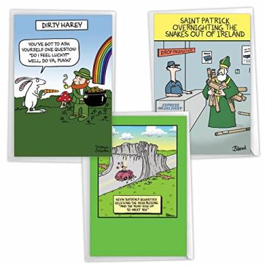 Imagem de NobleWorks Pacote sortido de 3 cartões bem-humorados do Dia de São Patrício com envelopes (3 modelos, 1 cada) Irish Legends VC10396SPG-C1x3