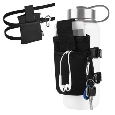 Imagem de Cosmos Bolsa para garrafa de água com suporte para garrafa de água, bolso para armazenamento para caminhada, corrida, esportes, celular, porta-cartões, porta-chaves