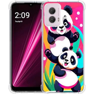 Imagem de Beaucov Capa para Moto G Power 5G 2024, urso panda rosa, proteção contra quedas, à prova de choque, capa protetora de corpo inteiro resistente a arranhões para Motorola Moto G Power 5G 2024/G Power 5G