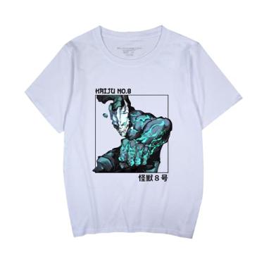 Imagem de Camiseta Kaiju No.Eight unissex manga curta gola redonda algodão cosplay plus size 5GG 2024 nova mercadoria anime, Branco-B, M