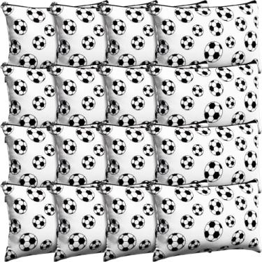 Imagem de Eccliy 20 peças bolsa esportiva de maquiagem esportiva bolsa de cosméticos lona presentes softball, vôlei, futebol, beisebol, acessórios para meninas, bolsa de higiene pessoal com zíper para