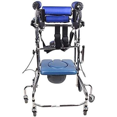 Imagem de Andadores para idosos Andador para idosos Andador rolante/Rack de caminhada em pé/Assistência para caminhada para deficientes Cadeira de rodas sentada Seis rodadas Freio de mão mais vaso