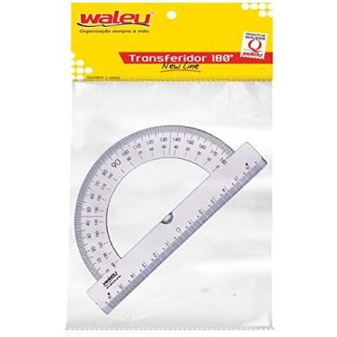 Imagem de Transferidor Poliestireno 180 Graus Cristal Pacote Com 10-39290