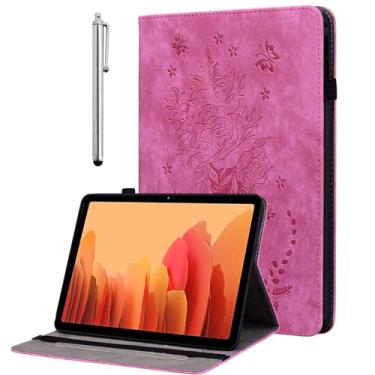 Imagem de KEFBWAO Capa para Samsung Galaxy Tab A7 Lite 8,7 polegadas 2021, capa protetora de couro PU multi-ângulo flip com suporte Stylus para Samsung Tab A7 Lite SM-T220/T225/T227, rosa