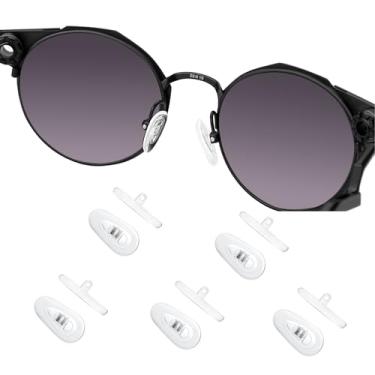Imagem de OOWLIT 5 pares de protetores de nariz transparentes e macios antiderrapantes para óculos Oakley armações de óculos de sol 9 mm x 6 mm x 5 mm