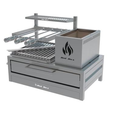 Imagem de Hotbox, Parrilla Para Bancada 74X45 com Grelha Argentina + 3 espetos