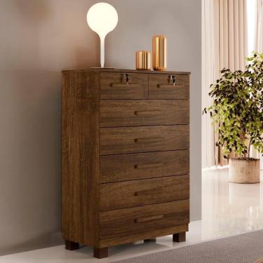Imagem de Cômoda New Barcelona 7 Gavetas Benetil Cor:imbuia