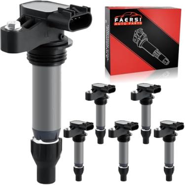 Imagem de Conjunto de 6 bobinas de ignição de substituição para Buick Enclave Cadillac CTS GMC Acadia Chevy Camaro Malibu Impala Traverse Pontiac Saab Saturn Outlook Suzuki, Substitui # GN10494 D515C UF569 C1555