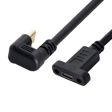 Imagem de ChenYang CY Tipo C USB-C USB 3.1 macho 180 graus em forma de U ângulo traseiro para tipo C USB-C USB 3.1 fêmea cabo de dados de extensão de 30 cm