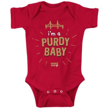Imagem de Purdy Baby - Vestuário de bebê para fãs de futebol de São Francisco (NB-7T) (macacão vermelho, 12 meses)