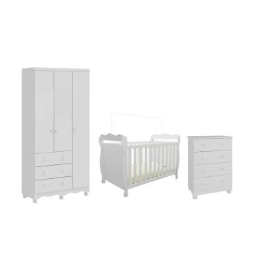 Imagem de Quarto Completo Bebe Moveis Peroba Lisi Junior 03 portas MDF