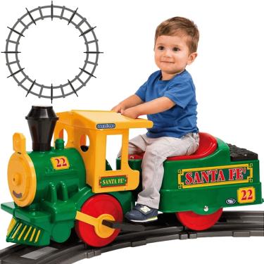 Imagem de Trem Eletrico Infantil Peg Perego Santa Fe 6V com Trilhos