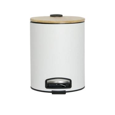 Imagem de Lixeira Pedal Bambu Branco Mimo  ALX23280