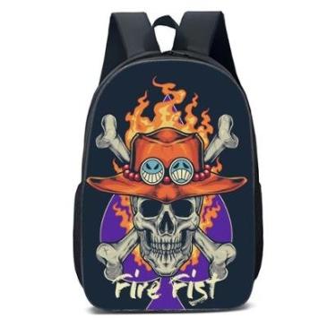 Imagem de MOCHILA ESCOLA INFANTIL JUVENIL ANIME CAVEIRA DE BONÉ-Unissex