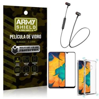 Imagem de Fone Bluetooth HS-615 Samsung A20 + Capinha Anti Impacto + Película 3D