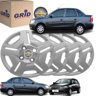 Imagem de Jogo 4 Calota Corsa Classic Aro 13 Polegadas Cubo Baixo Emblema GM - G