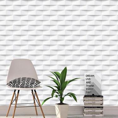 Imagem de Papel De Parede Tijolo Gesso 3D Com Efeitos De Sombras - PAPEL E PARED