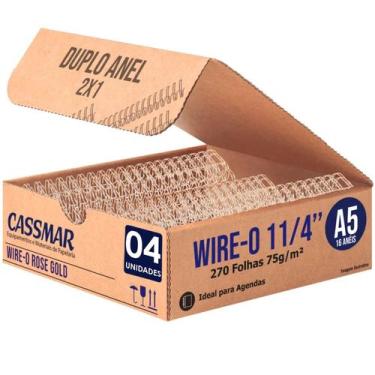 Imagem de Wire-o para Encadernação 2x1 A5 Rose Gold 1 1/4 270fls  04un - Cassmar