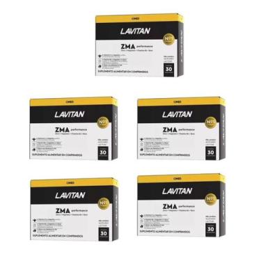 Imagem de Kit 5 Lavitan ZMA Performance 30 Comprimidos Vitaminas