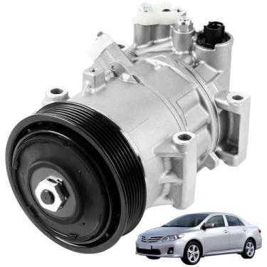 Imagem de Compressor de ar condicionado A/C compatível com Toyota Corolla 1.8L 2014-2019, Corolla iM 1.8L 2017-2018, compressor de ar condicionado AC com embreagem 88310-02850, 88310-02851, CO-29198C