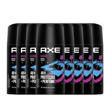 Imagem de Kit Desodorante Antitranspirante Aerosol Axe Marine 90g - 8 Unidades