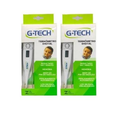 Imagem de Termômetro Clínico Digital G-Tech Com Lcd  2 Unid Branco