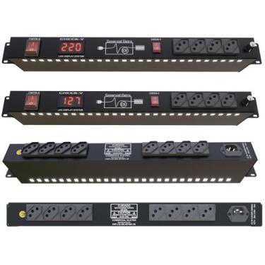 Imagem de Regua de AC Profissional Padrão Rack 12T 10A 25000W Sistema Rack Light