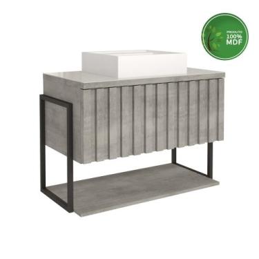 Imagem de Armário De Banheiro 100% MDF 80cm Metalon Com Cuba Havai Mgm Móveis Ci