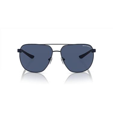 Imagem de Armani Exchange Óculos de sol masculinos redondos Ax2047s, Azul fosco, Large