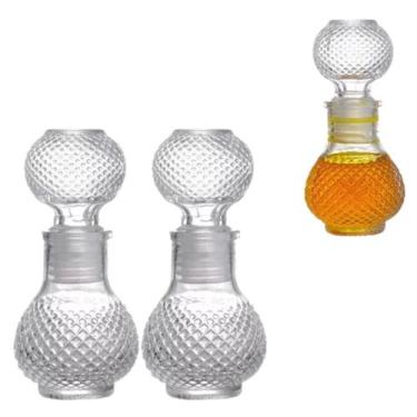 Imagem de 2 Mini Garrafa de Vidro Perfume Licor Decoração 50ml - Freecom