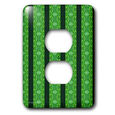 Imagem de 3dRose lsp_30747_6 Tampa de tomada com dois plugues com cesta marroquina, padrão geométrico, verde