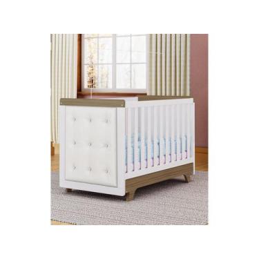 Imagem de Berço Americano Retro Moveis Peroba mini cama com capitone, Branco Car