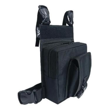 Imagem de Bornal Tatico de Perna com Porta Magazine Duplo Preto - JA Rio Militar