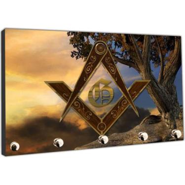 Imagem de Porta Chaves Maçonaria Maçons Templos Salas Organizador Chaveiro Decor