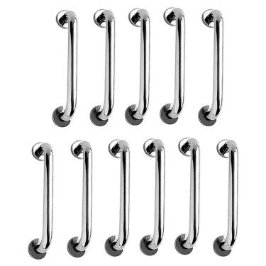 Imagem de Alça de Apoio 30cm Barra Inox Kit 11 Unidades Idoso Banheiro Box Cadeirante Segurança Corrimao Acessibilidade Resistente Suporte