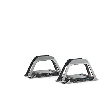 Imagem de ALOGIC Estação de ancoragem para laptop USB C Bolt Plus com suporte, base de monitor duplo 4K 10 em 1 com 2 HDMI, 3 USB, SD/TF, carregamento de 100 W, Gigabit Ethernet, áudio de 3,5 mm, suporte de alumínio para MacBook, laptop Windows