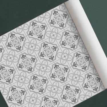 Imagem de Papel de parede adesivo azulejo ladrilho modelo retro - D. Lima Produt