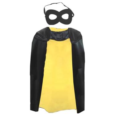 Imagem de NOVELTY GIANT WWW.NOVELTYGIANT.COM Super Hero Villian Mask & Cape Black and Yellow Reversible