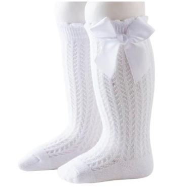 Imagem de Meia Bebê 3/4  Batizado Com Laço Papilloo, Branco, G