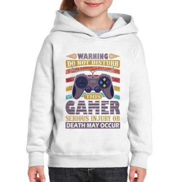 Imagem de Moletom Infantil Do Not Disturb This Gamer - Foca na Moda, Branco, 12