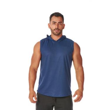 Imagem de Regata com Capuz Masculina Esportiva Tendência Academia Corrida Caminh
